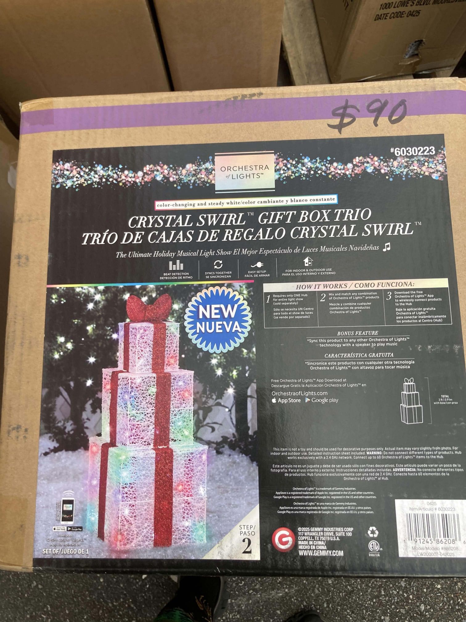 Crystal Swirl Gift Box Trio Yard Decor