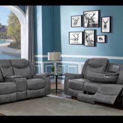 Reclining Sofa And Loveseat Couch Set With FREE RUG 