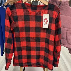 Cozy Cabin Buffalo Plaid Fleece Top – Red/Black