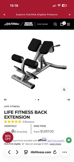 Lifetime fitness commercial back extension equipment