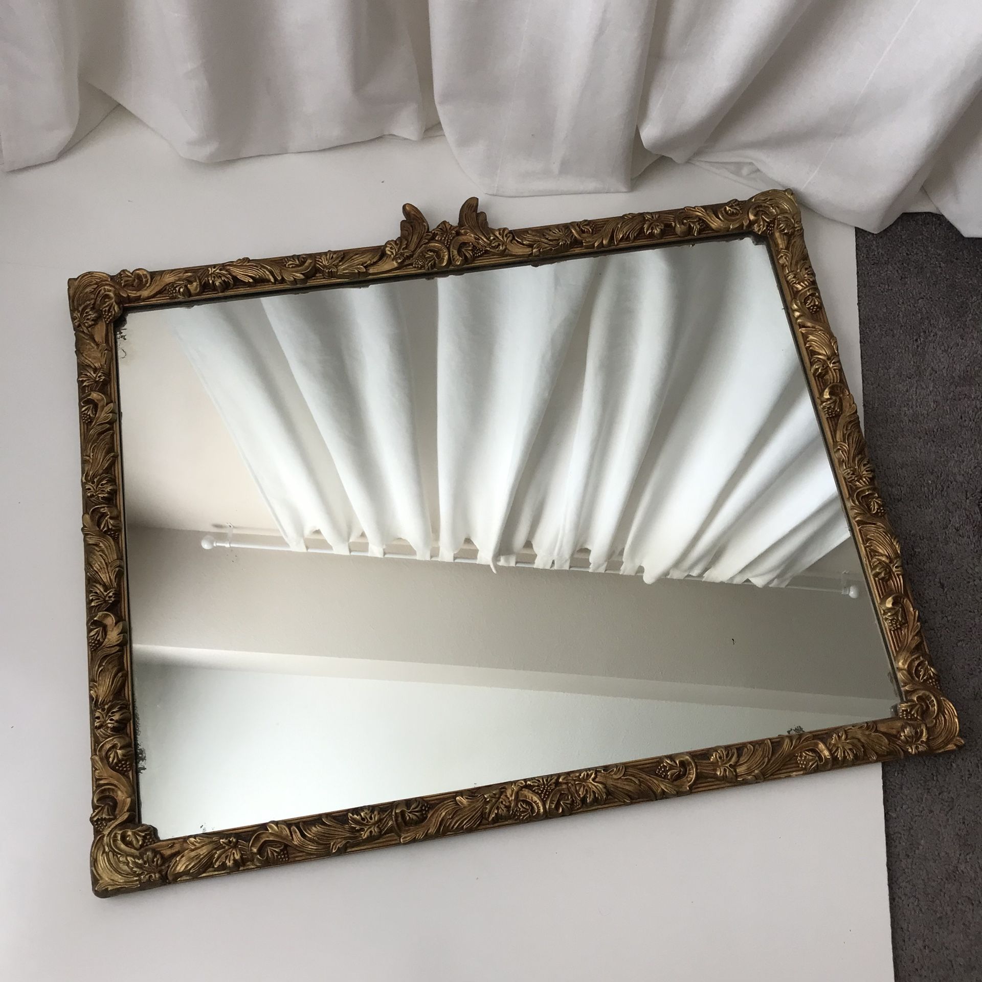 Antique Brass Mirror 