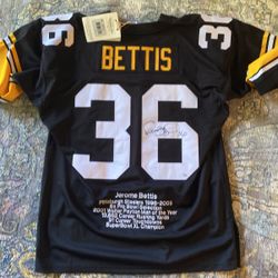Mitchell & Ness 1996 Throwback Pittsburgh SteelersJ erome Bettis Jersey Signed 5/36 