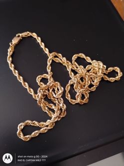 14k Gold Necklace Diamond Cut Quad 26g 3.0 mm 26inch