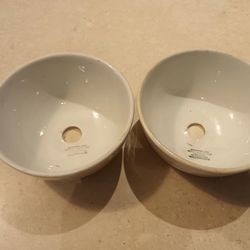 Set of 2 Antique Collectible San Francisco Chas Brown & Sons Shenango China New Castle Pa Ceramic Bowl Insulators 