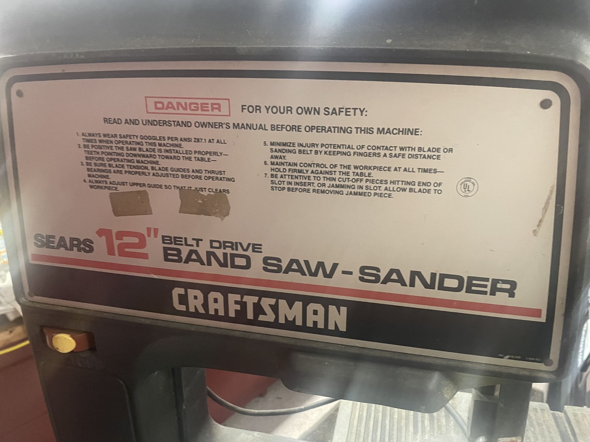 Craftsman 12” Band Saw And Sander