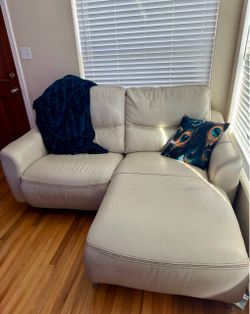 Power Reclining Leather Sofa with Chaise – $300 OBO