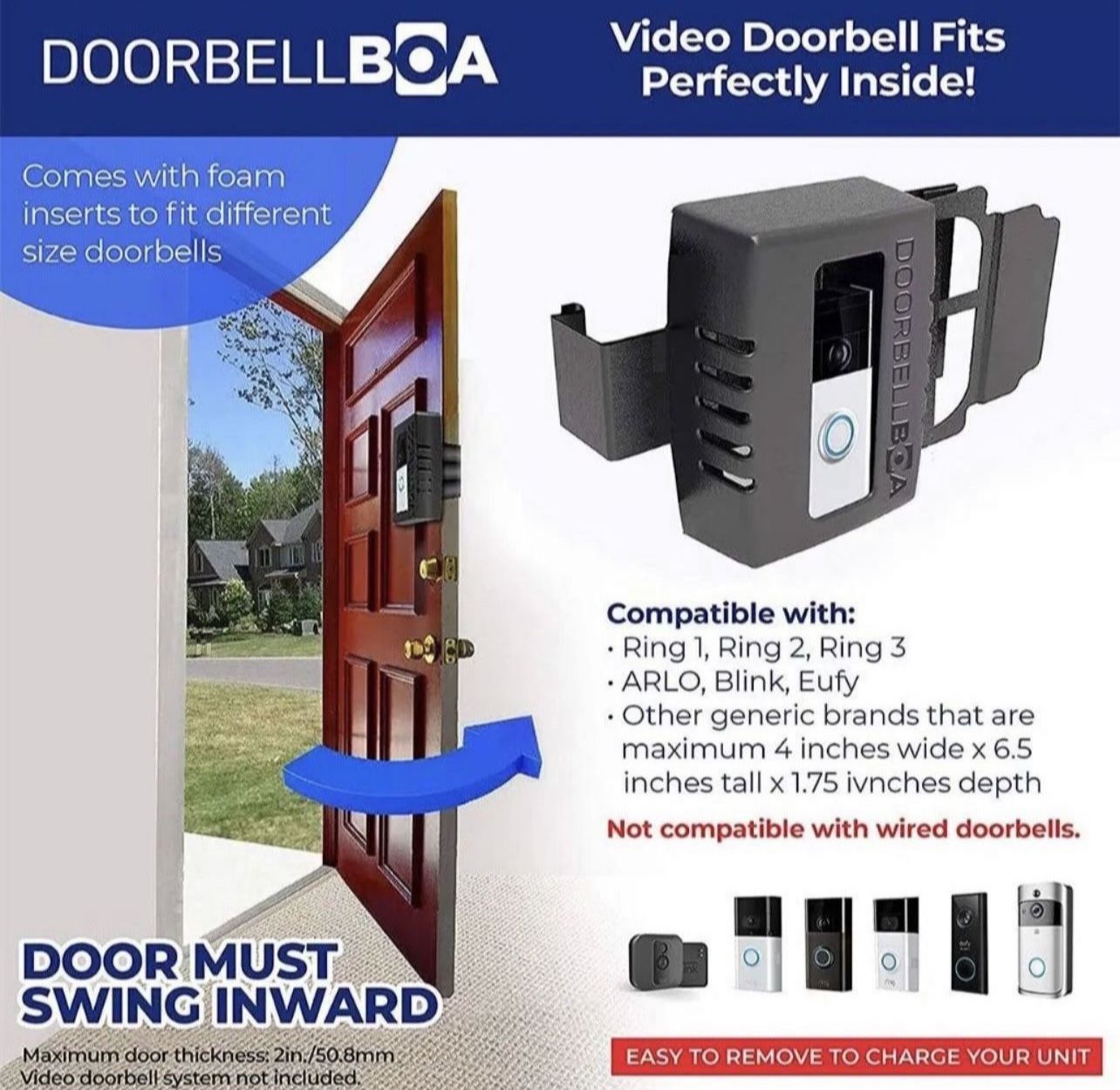 DOORBELL BOA AntiTheft Video Doorbell Door Mount for Sale in Turlock