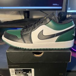 Jordan 1 Low Green Toe Size 10