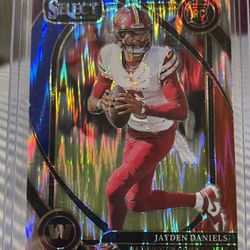 2024 Panini Select - Club Level Jayden Daniels #217 Red & Blue Shock Prizm (RC)