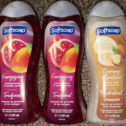 Set of 3 Softsoap Body Wash - Retail Value $14  Includes (2) Energizing Pomegranate & Mango and (1) Creamy Moisture Buttery Shea & Almond Oil