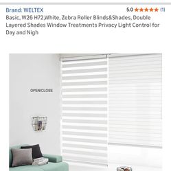 Zebra Blinds For Window 26w 72H