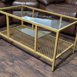 Gold Coffee Table, Glass Coffee Table 3 Tier 