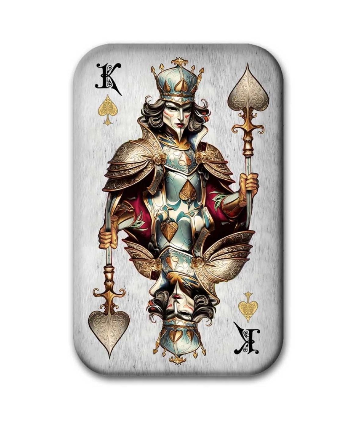2024 - 2 oz Silver Cast Bar Poker Cards: King of Spades (With Box & COA) 