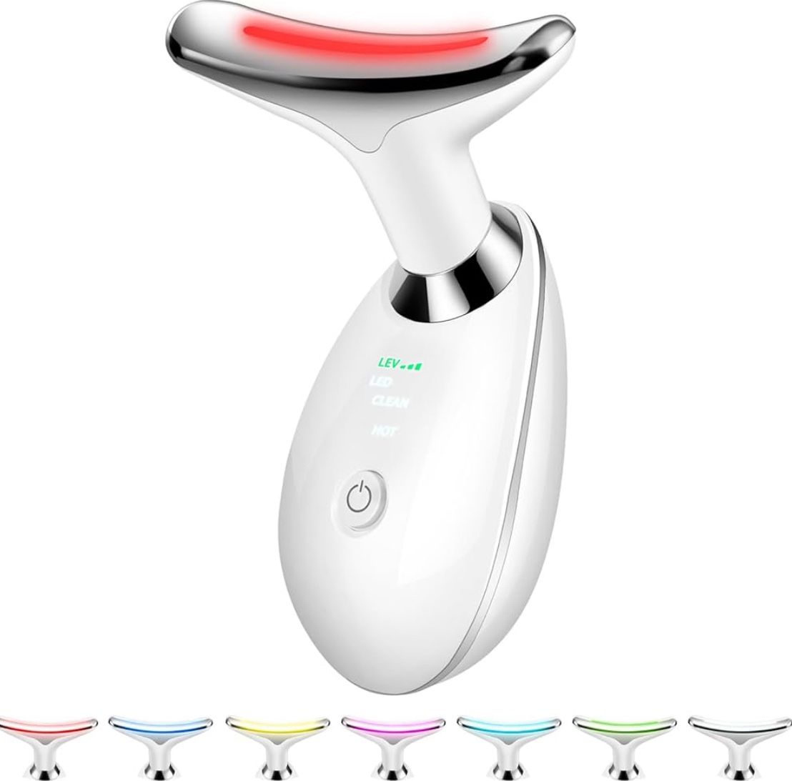 Face and Neck Massager Tool, 7-in-1 Color Red-Light-Therapy Wand for Skin Care