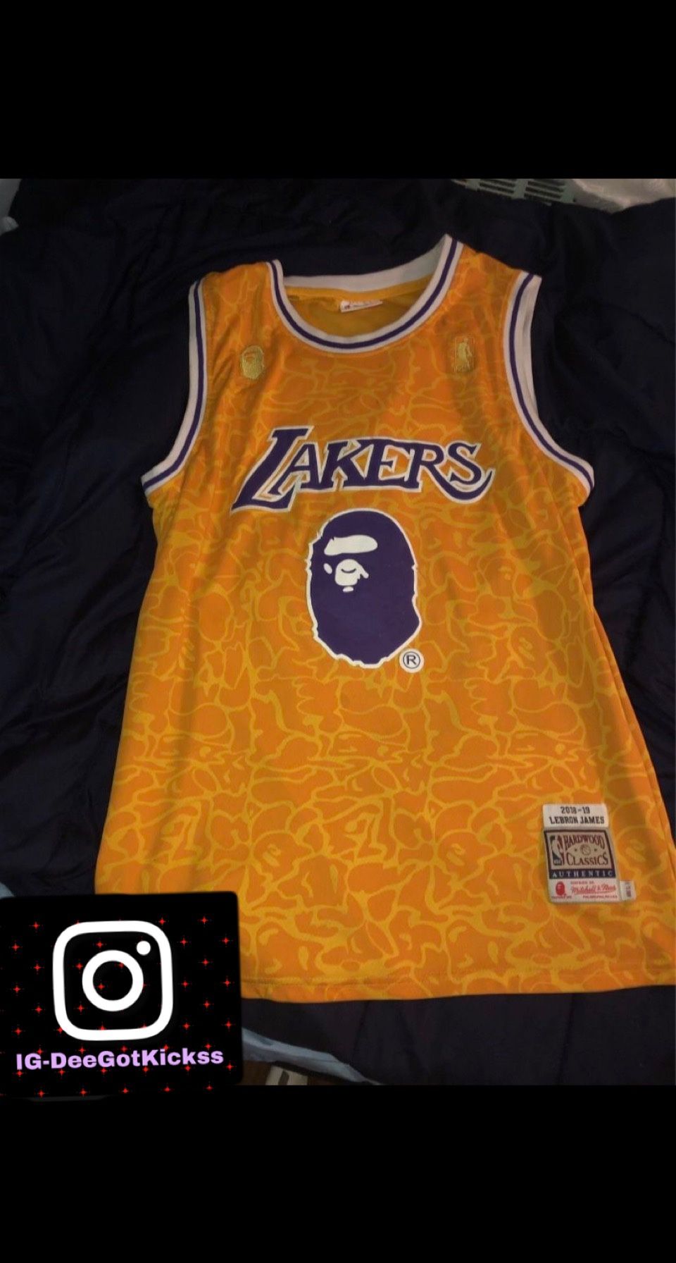 BAPE X NBA Lakers Jersey 