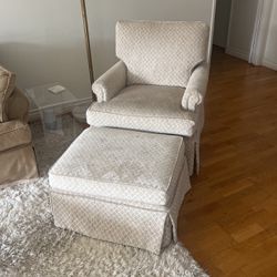 Custom Matching Chair and Ottoman 
