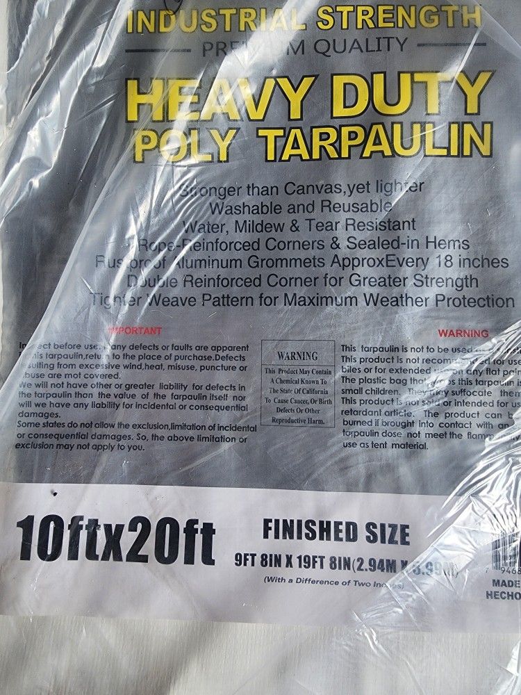 10x20 Heavy Duty White Tarp