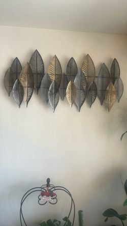 Gold bronze and silver leaf metal decor