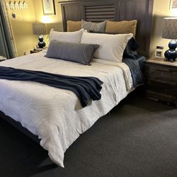 King size Bed with New Sealy Posturpedic Mattress