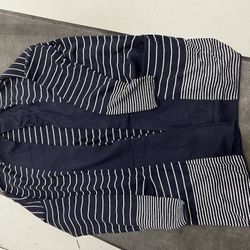 GAP navy Blue And White Striped Cardigan 