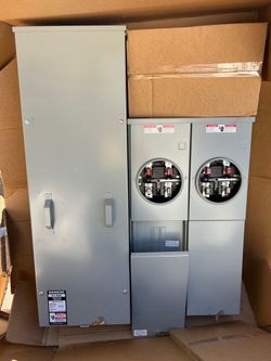 400 amp new style Siemens main electrical dual socket two meter panel
