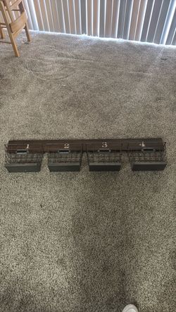 4-Slot Wall-Mount Wire Basket Organizer