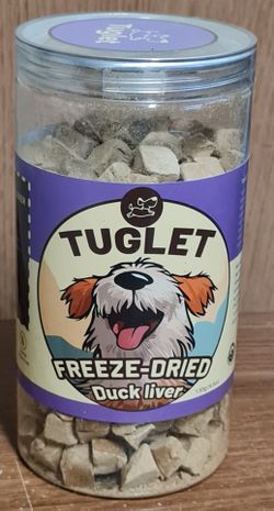 TUGLET Freeze Dried Duck Liver Dog Treats for Sm, Med, Lar Dogs & Cats, Single Ingredient, 4.6 oz