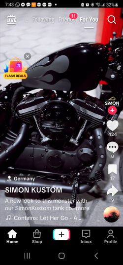 Brand New Simon Kustom Tank Custom Cover for 2009 -2016 Harley Sporster 883  Iron