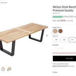 Nelson Style Bench Herman Miller By Byspoek Dupe Coffee Table 72 Inch