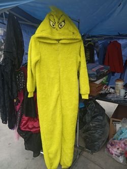 Grinch Fleece Zip-Up Onesie Costume