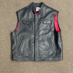 leather Motorcycle Vest 3XL