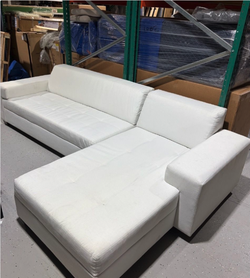 White fabric sectional