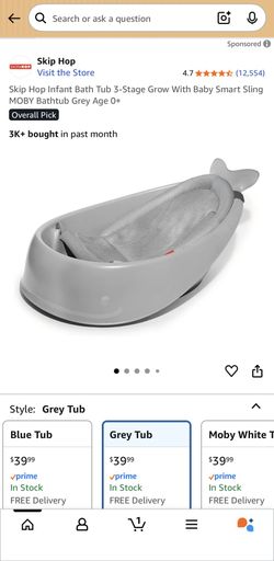 Skip Hop Infant Bath Tub 3-Stage Grow With Baby 