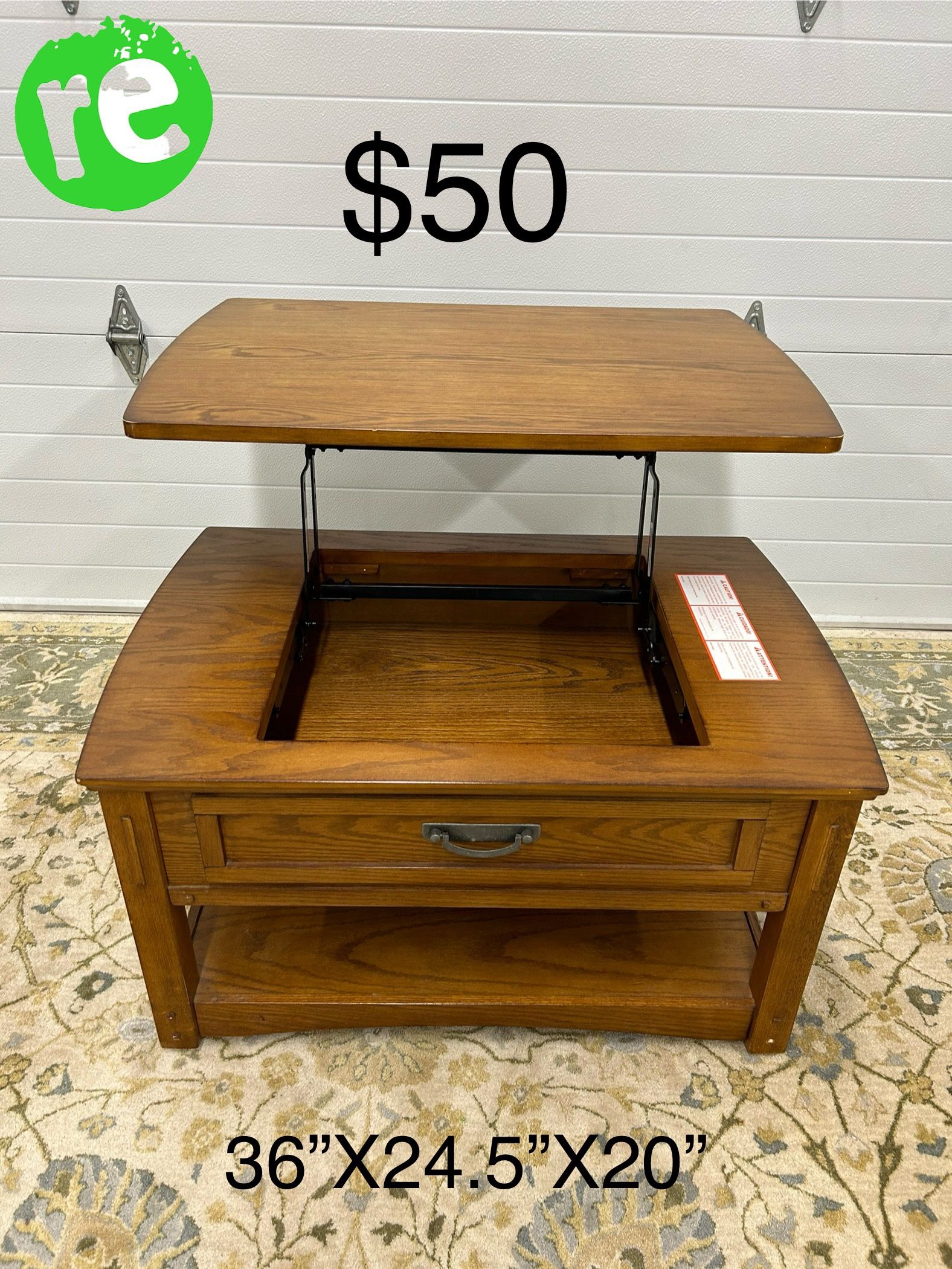 Wooden Lift Coffee Table