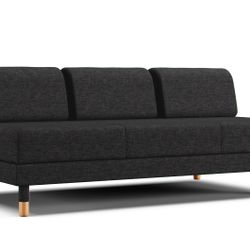  Ikea Flottebo Couch W/   2 Covers: Dark Grey & Purple