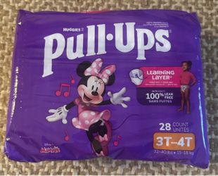 New One (1) Huggies Pull-Ups Girls' Potty Training Pants Underwear Size 3T-4T (32-40 lbs), 28 Count