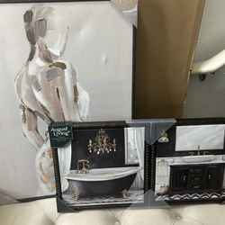 New Bathroom Canvas Wall Art