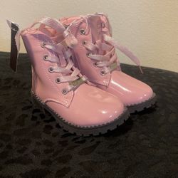 Pink Combat Boots Size 9 Kids