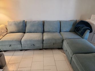 Flash sale cute seafoam couch