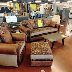 Genuine Leather Sofa Chair Ottoman Normally $11,500