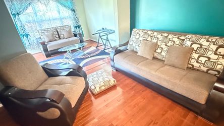 3 piece classy sofas and love seat living room set with center table for $600