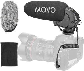 MOVO VXR3031 Shotgun Mic - Supercardioid,High-Pass Filter & 3-Stage Audio Level (Everything Included, Never been used)