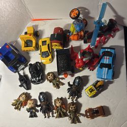 Kids Mixed Lot Of 20 Figures And Cars