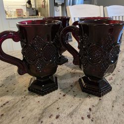 Avon Ruby Footed mugs
