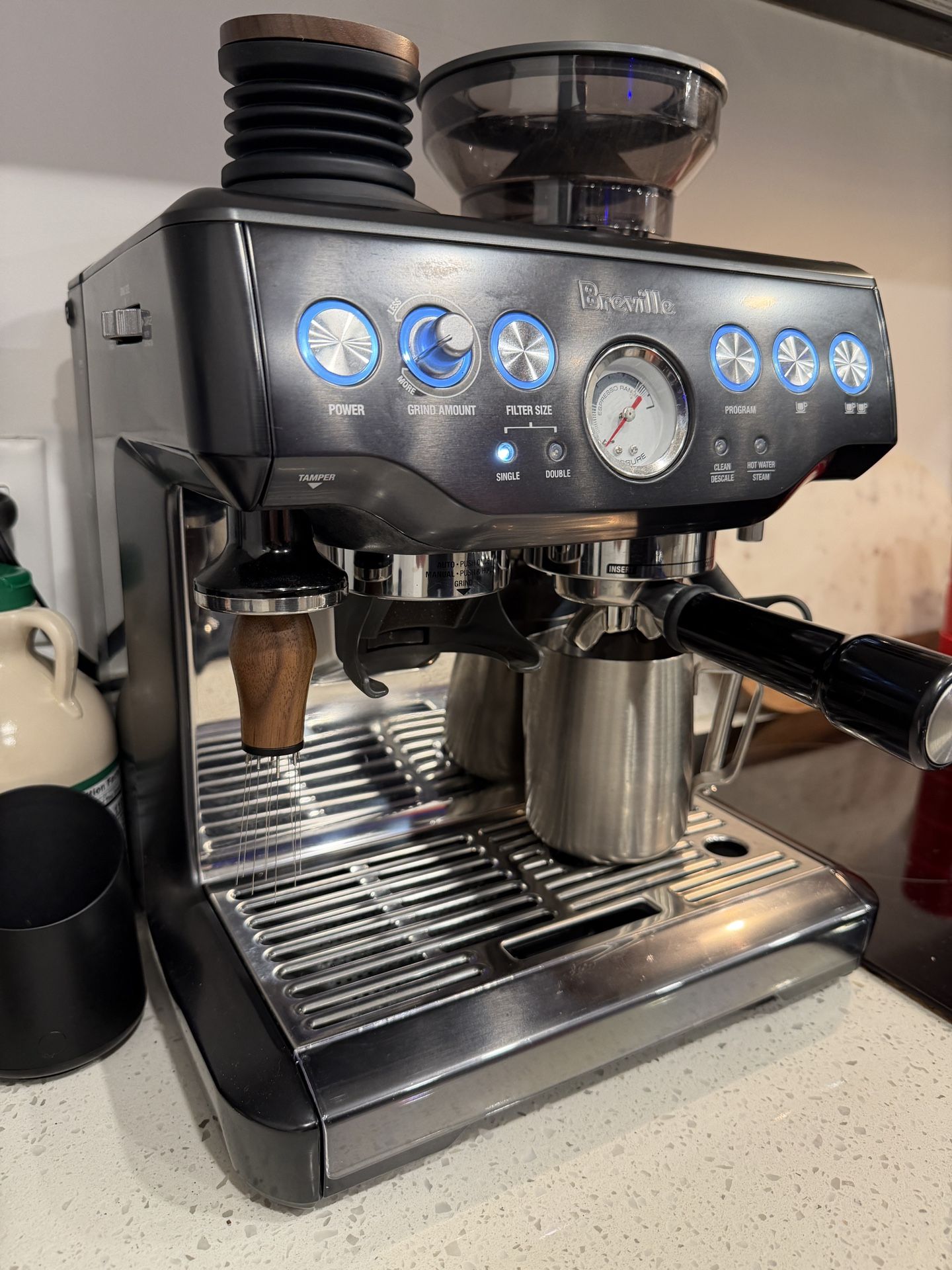 Breville Barista Express Espresso Machine Black Stainless Steel Hearth & Hand with Magnolia