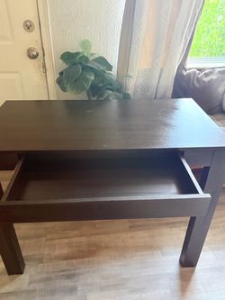 Mesa Consola de Entrada / Recibidor con Cajón (Negro-Marrón)