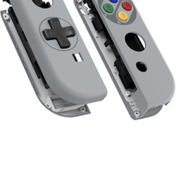 eXtremeRate SFC SNES Classic EU Style Joycon Handheld Controller Housing (D-Pad Version) Colorful Buttons, Replacement Shell Case for Nintendo Switch 