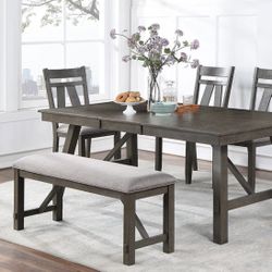 6PC DINING SET WITH BENCH… FREE DELIVERY