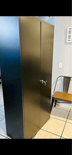 Tall Metal Storage Cabinet with Lock
