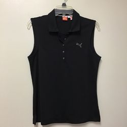 Women’s PUMA (Sport lifestyle) 100% polyester sleeveless black pullover top… Medium